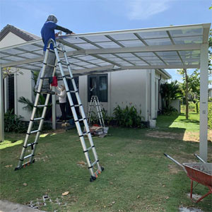Đơn vị thi công mái hiên mái che sân vườn & sân thượng giá rẽ